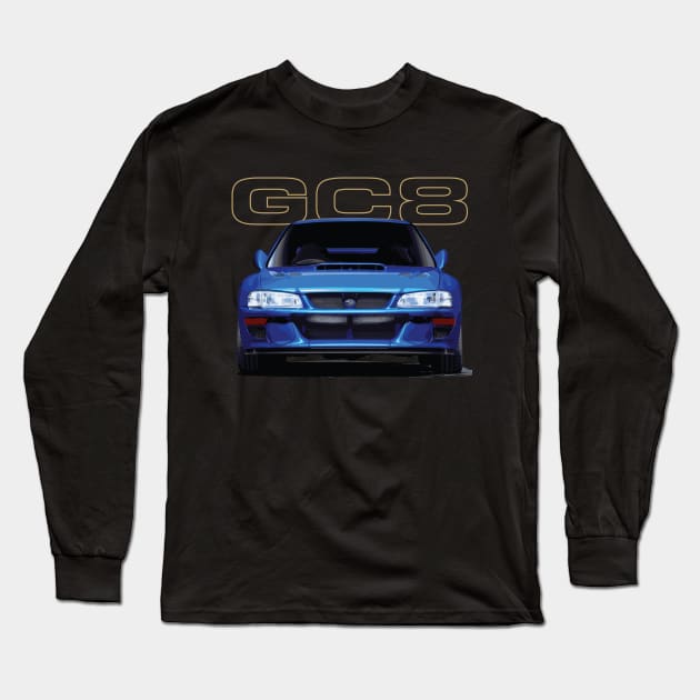 JDM Colin Mcrae World Rally blue WRCx STI GC8 22b prodrive Car p25 Impreza Long Sleeve T-Shirt by cowtown_cowboy